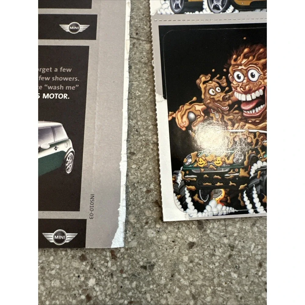 Lot of 3 MINI COOPER AD Pop Out‎ Garbage Pail Kid Type Look (2003)
